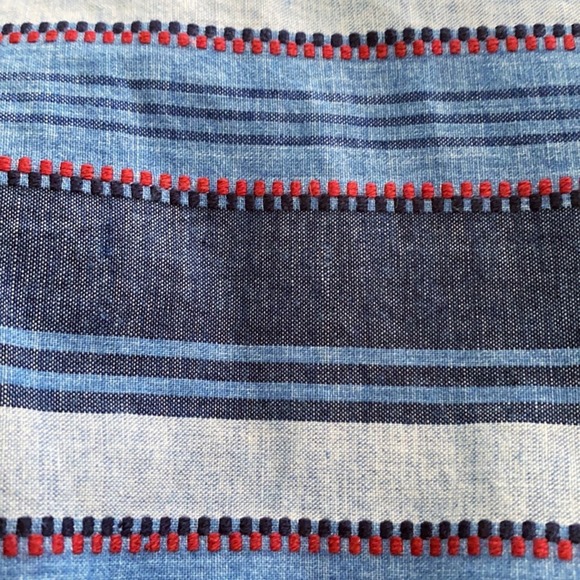 Letarte Blue Chambray Striped Off Shoulder Ruffle Sundress Coverup S - Picture 7 of 8